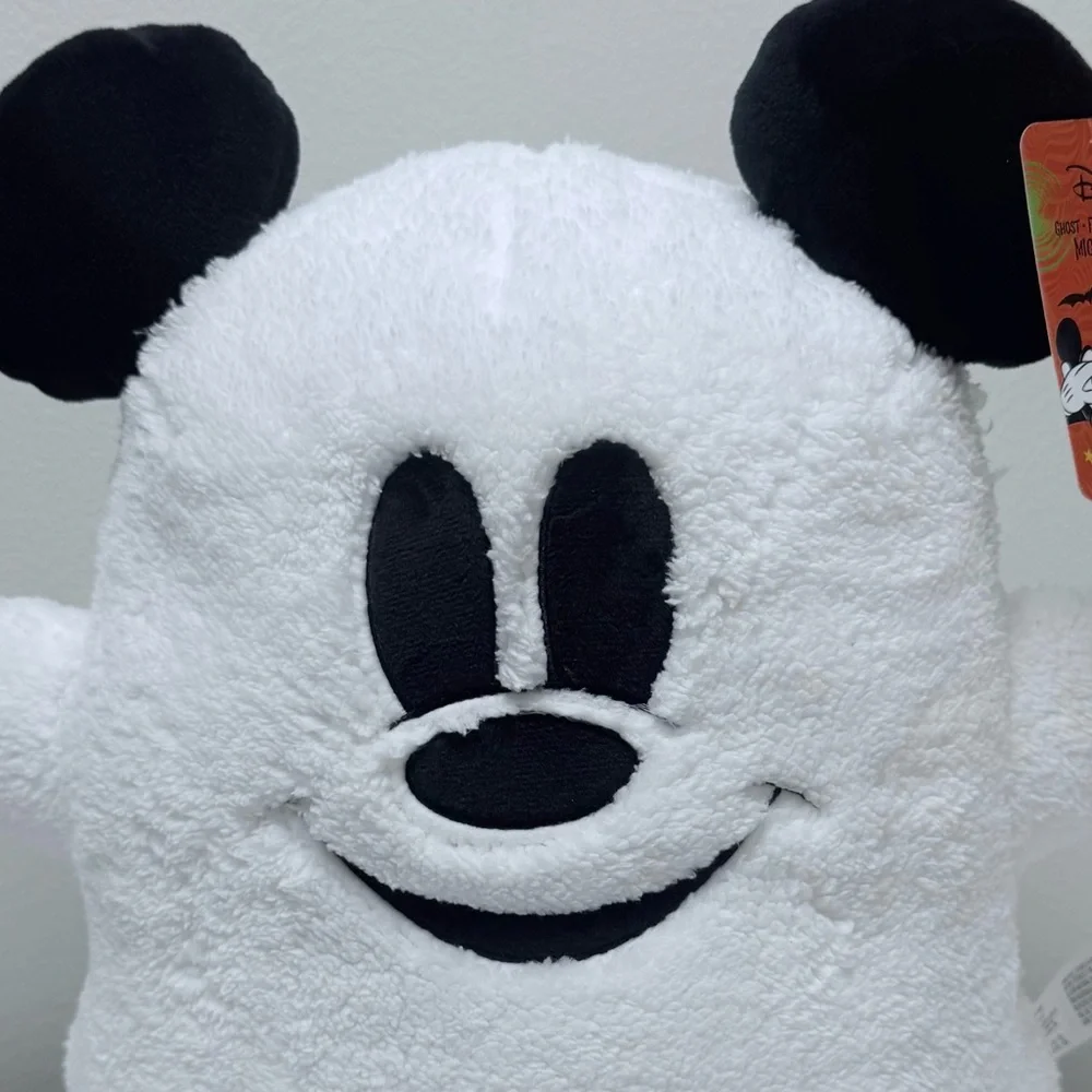 Disney 2025 Collectible Halloween Mickey Mouse Ghost Pillow Stuffed Plush NEW